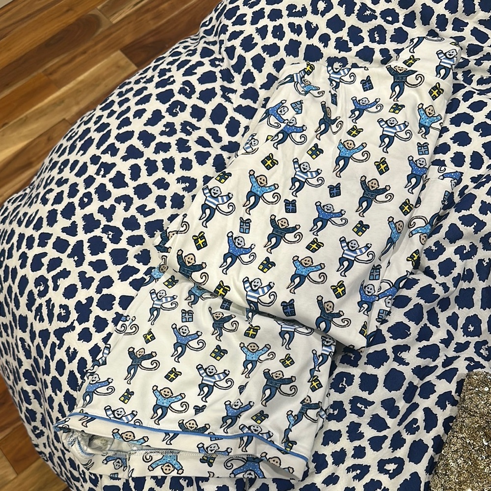 Blue and White Monkey Print LIMITED EDITION ROLLER RABBITS
